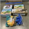 Image 1 : CROCODILE WITH BABIES, DINOSAURS AND TURTLE PLUSH ANIMALS