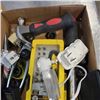 Image 2 : TWO TRAYS OF ASSORTED TOOLS INCLUDING LASER MEASURERS