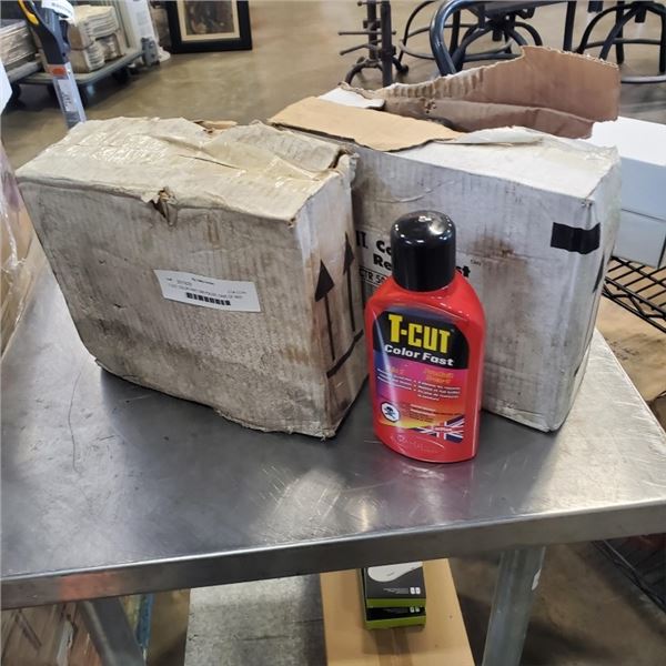 T-CUT COLOR FAST CAR POLISH, CASE OF RED AND CASE OF WHITE