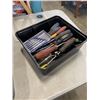 Image 2 : ASSORTED SHOP TOOLS, SAWS, BIT DRIVERS, AND CASE OF SCREWDRIVERS ETC