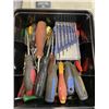 Image 3 : ASSORTED SHOP TOOLS, SAWS, BIT DRIVERS, AND CASE OF SCREWDRIVERS ETC