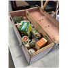 Image 2 : WOOD CASE WITH ASSORTED VARNISH, OIL ETC FOR FURNITURE FINISHING