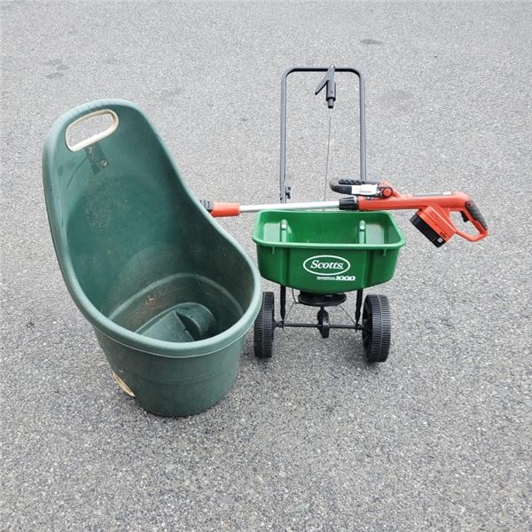 GARDEN CART ELECTRIC TRIMMER, NO CHARGER WITH SPREADER