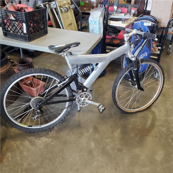 SILVER FULL SUSPENSION BIKE