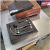Image 3 : CARVED ROSEWOOD BOX AND CASED WINE SET