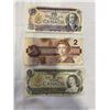 Image 2 : 3 CANADIAN BILLS 1986 $2, 1973 $1 AND 1971 $10