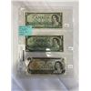 Image 1 : LAST 3 ISSUES OF CANADIAN $1 BILLS 1954, 1967, 1973