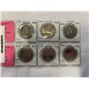 Image 1 : 6 CANADIAN DOLLARS 1968, 1969, 1970 MANITOBA CENTENNIAL, 1971 BC CENTENNIAL , 1972, 1973 PEI CENTENN