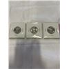 Image 2 : 3 CANADIAN SILVER 1967 "BOBCAT" CENTENNIAL COINS, MINT CONDITION
