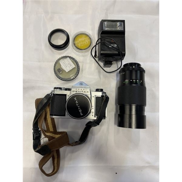 VINTAGE PENTAX ASAHI 35MM CAMERA AND ASSORTED LENSES