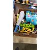 Image 3 : 2 BOXES OF TOYS AND 2 VINTAGE RACKETS