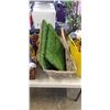 Image 2 : PLASTIC TUB WITH ARTIFICIAL GREENERY, LONG PLANTERS, BASKET AND MORE