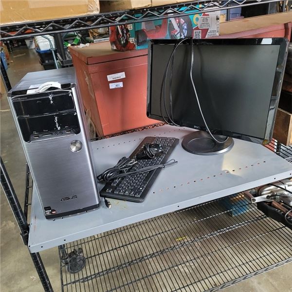 ASUS AMD 6TH GEN TOWER WITH WINDOWS 10 UPDATES, 500GB HDD. 16GB RAM INCLUDES MONITOR, KEYBOARD AND M