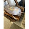 Image 2 : CRATE OF VINTAGE ROTARY PHONES, IRON, SERVING TRAYS AND MORE