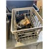 Image 4 : CRATE OF VINTAGE ROTARY PHONES, IRON, SERVING TRAYS AND MORE