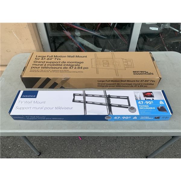 NEW INSIGNIA 47"-90" TILTING AND BEST BUY FULL MOTION 47"-84" TV MOUNTS, TOTAL RETAIL $208