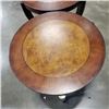 Image 3 : 2 MODERN ROUND ENDTABLES WITH HEAVY METAL LEGS