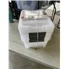 Image 1 : NEW SET OF 4 PLASTIC BINS WITH LOCKING LIDS