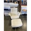 Image 2 : COMFORT NORWAY GENUINE LEATHER RECLINER WITH ADJUSTABLE HEADREST AND FOOTSTOOL RETAIL $2200