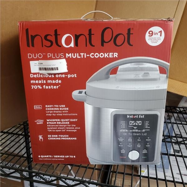 INSTANT POT DUO PLUS 6QT 9-IN-1 PRESSURE COOKER - TESTED WORKING, RETAIL $199