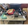 Image 1 : TOTE OF PURSES AND MAKE UP KIT