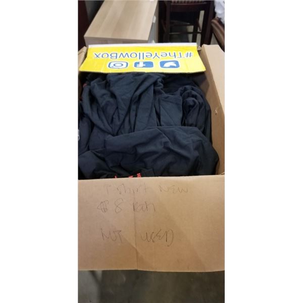 APROX 40 NEW BLACK BRANDED TSHIRTS, SIZE MEDIUM TO XLARGE