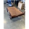 Image 2 : DESIGNER MAHOGANY AND RATTAN TABLE