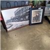 Image 1 : BLACK AND WHITE JOHNSTON TERMINAL WHITE SPOT PICTURE, AND ANTIQUE 1930'S FRAMED PORTRAIT