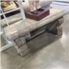 Image 1 : CEMENT 3PC GARDEN BENCH, 40 INCH X 14 INCH