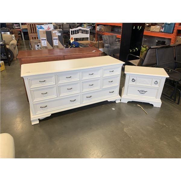 WHITE GIBBARD 8 DRAWER DRESSER WHITE NIGHTSTAND