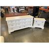 Image 1 : WHITE GIBBARD 8 DRAWER DRESSER WHITE NIGHTSTAND