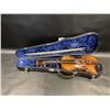 Image 1 : ANTIQUE GUANERIUS VIOLIN WITH BOW IN HARD CASE, DAMAGE TO LOWER BODY, see main description