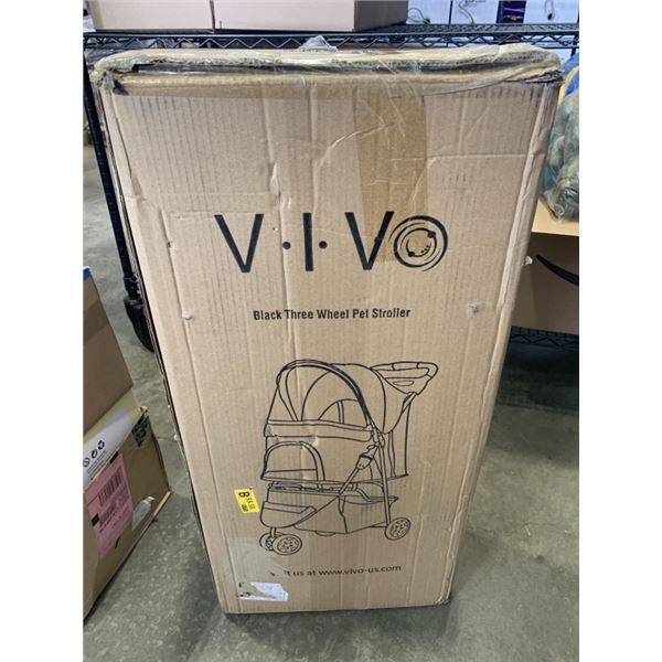 BLACK THREE WHEELED PET STROLLER, BLACK