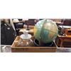 Image 1 : LARGE BGLASS DECORATIVE LIDDED VASE, 2 PLANT POTS AND VINTAGE GLOBE