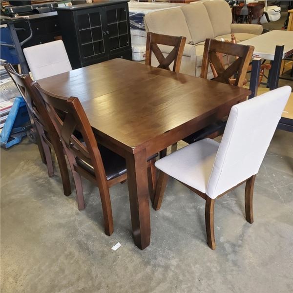 CRATE AND BARRELL DINING TABLE WITH 6 CHAIRS