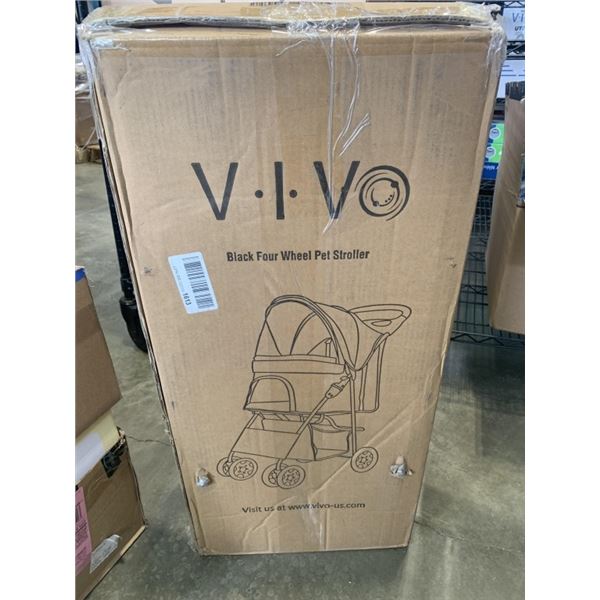 NEW FOUR WHEELED PET STROLLER, BLACK
