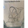 Image 2 : NEW FOUR WHEELED PET STROLLER, BLACK