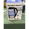 Image 1 : HAMILTON BEACH 1.7L GLASS KETTLE - TESTED WORKING, RETAIL $59