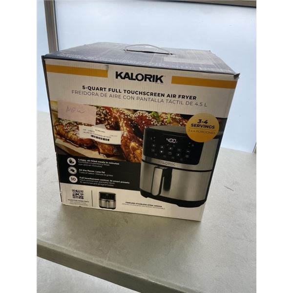 KALORIK 5QT TOUCHSCREEN  AIR FRYER - TESTED WORKING, RETAIL $169