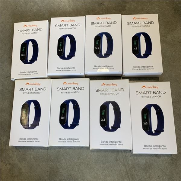 8 NEW BLUE MONKEY SMART BAND FITNESS WATCHES RETAIL $400+