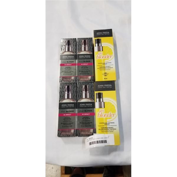 6 NEW JOHN FRIEDA HAIR CARE, 4 SHEER BLONDE  HI IMPACT OIL ELIXIR AND 2 GO BLONDER SPRAY