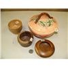 Image 2 : 3 turned wood bowls and a pottery bowl (229)
