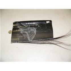 Scrimshawed baleen of raven by Robert Crumley 10" long (2)