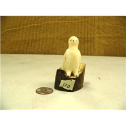 2.5" ivory owl mounted on fossilized ivory base (2)