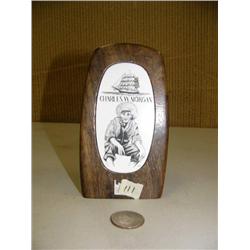 Scrimshawed ivory with sailing vessel captained by Charles W. Morgan (2)