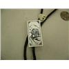 Image 2 : 4" scrimshawed ivory hunting scene and ivory bolo tie (2)