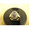 Image 1 : Tanzanite and diamond lady's ring, 14K yellow gold, tanzanite oval, faceted, approx. 1 carat, semi t