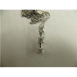 Diamond pendant and chain, 14K white gold, round cut, approx. .50 carats, SI3-I2 clarity, I-J color,