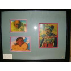 3 framed prints by Fred Machetanz from the 70's, double matted and framed, framed size 21"x27" (229)