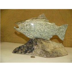 14" Soapstone salmon by Michael Scott (2)